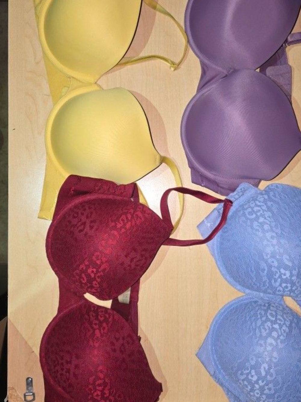 PINK Victoria's Secret Leopard Texture Bra Set - Yellow, Purple, Red, Blue
